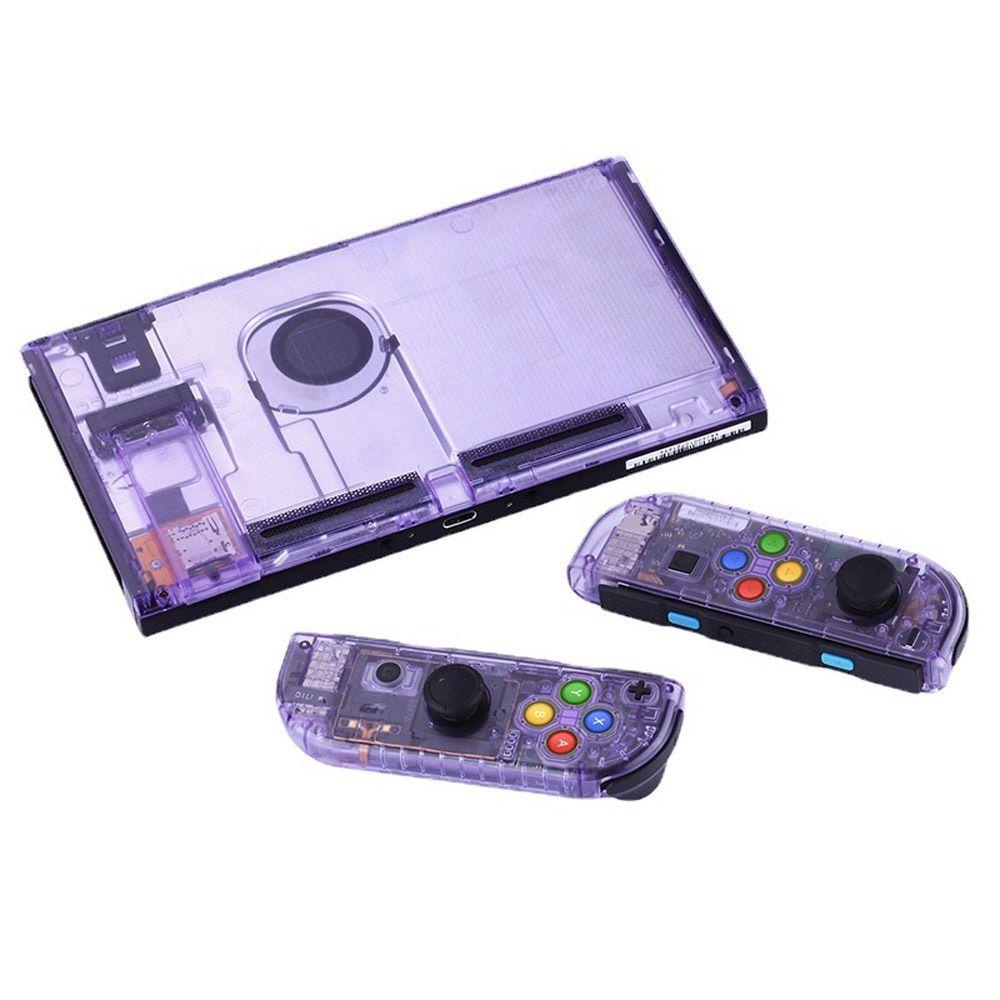POPULAR Casing Konsol Game Populer Transparan DIY Bagian Pengganti Plat Belakang Untuk Joycon Casing Pelindung Untuk Nintendo Switch