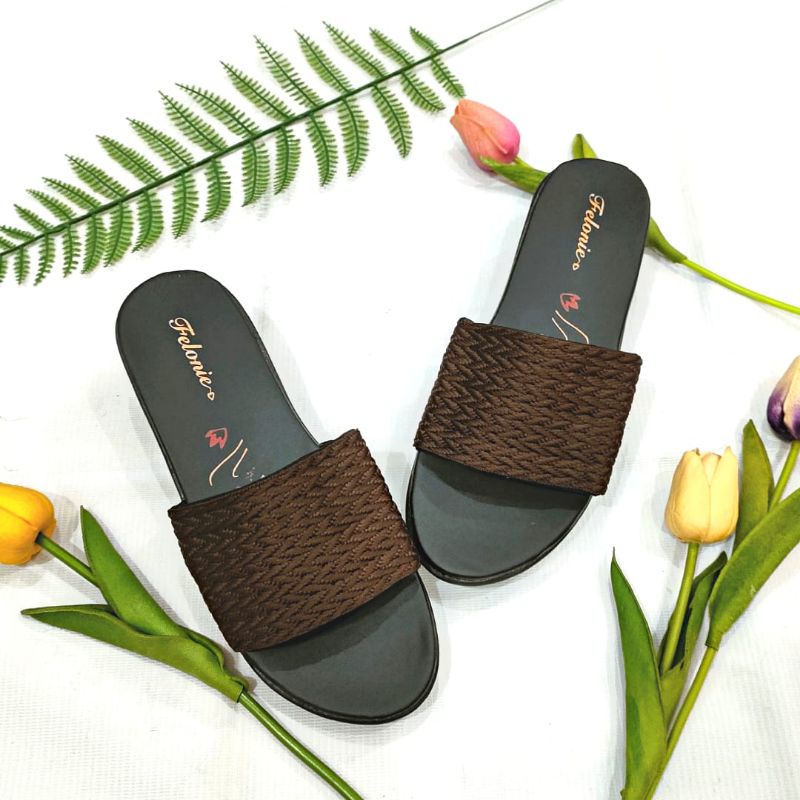 SANDAL WANITA TURKI MURAH TERBARU FELONIE DHT 03 TRENDY KEREN KEKINIAN TINGGI 5 CM