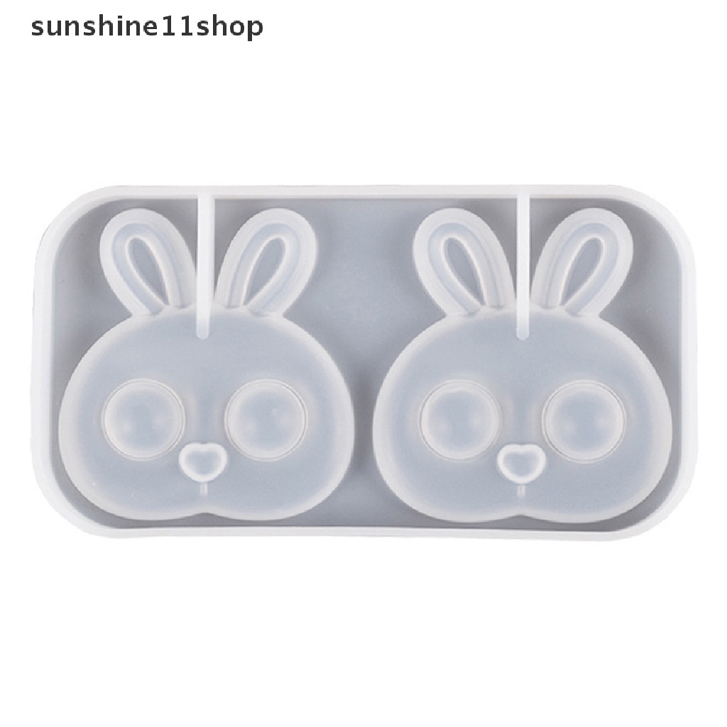 Sho DIY Kristal Epoxy Resin Cetakan Ponsel Shell Patch 3D Stereo Beruang Kelinci Kucing Kepala Cetakan Silikon N