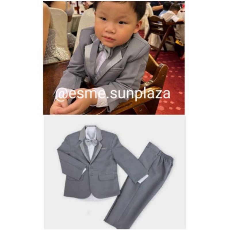 SET JAS / ROMPI 4 IN 1 ABU GREY SILVER CLASSIC 0-12 TAHUN SETELAN JAS ANAK LAKI LAKI