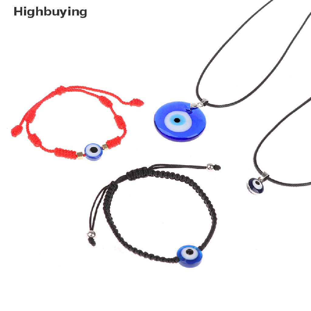 Hbid Kaca Biru 3 cm Evil Eye Liontin Kalung Gelang Beruntung Kalung Choker Perhiasan Glory