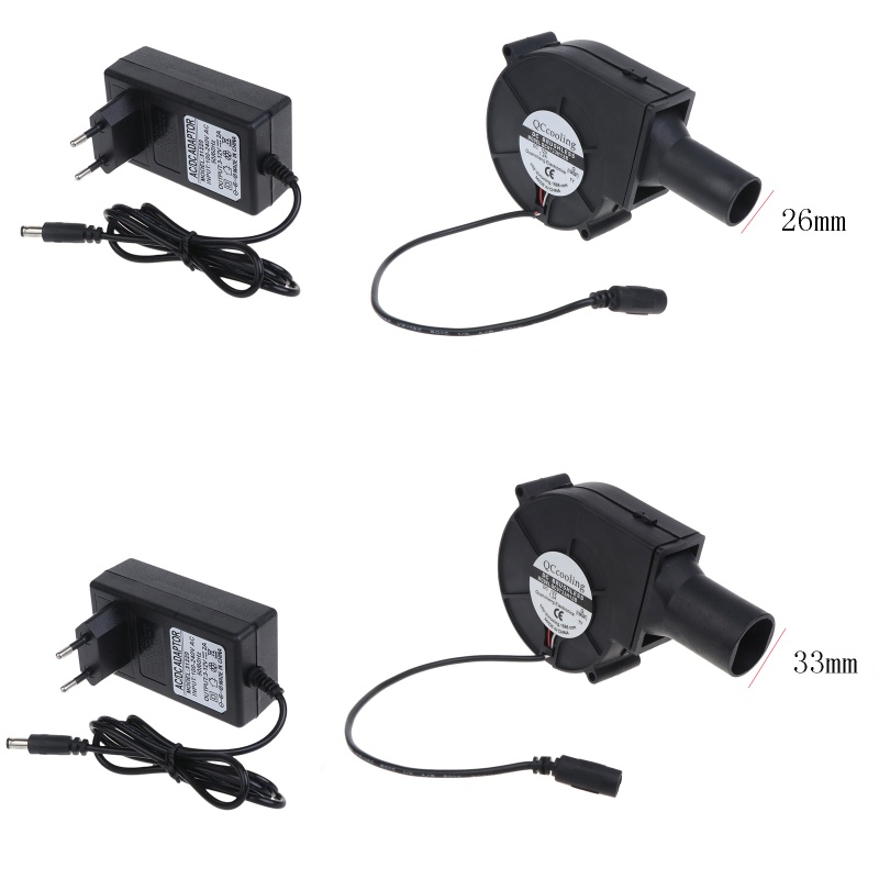 Vivi BBQ Fan Cooking Blower Starter 100V 240V Adaptor Kecepatan Yang Dapat Disesuaikan Kompor Kipas Volume Udara Tinggi 4300RPM DC12V 2A