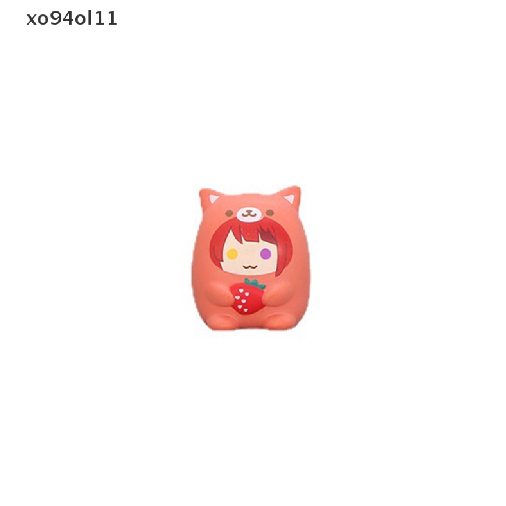Xo 1Pc Original Game Mini Kawaii Anime Lucu Strawberry Rinu Bear PVC Figure Mainan OL