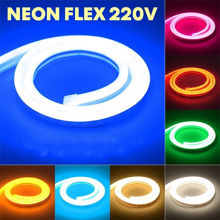 Lampu Led Neon Flex Selang 220V Meteran 1M-50M  Flexible Sign Strip Outdoor MIK