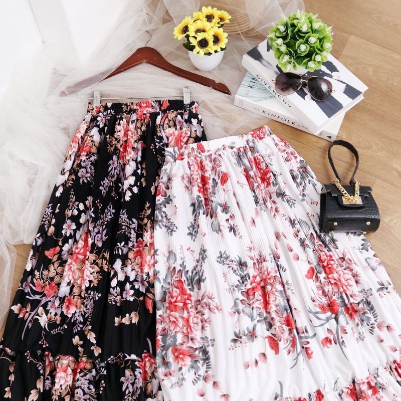 dbk / rok susun wanita import / rok susun bunga / rok susun premium