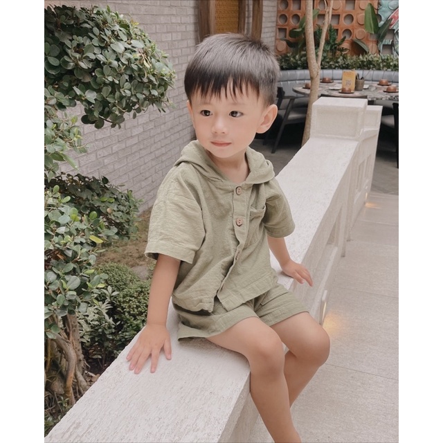 Bell &amp; Bo - Kenna Hoodie Set - Setelan Anak Linen Hoodie