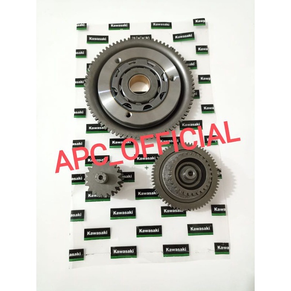 ONE WAY SET KLX 150 DT + GIGI STATER STARTER BESAR KECIL IDEL KAWASAKI