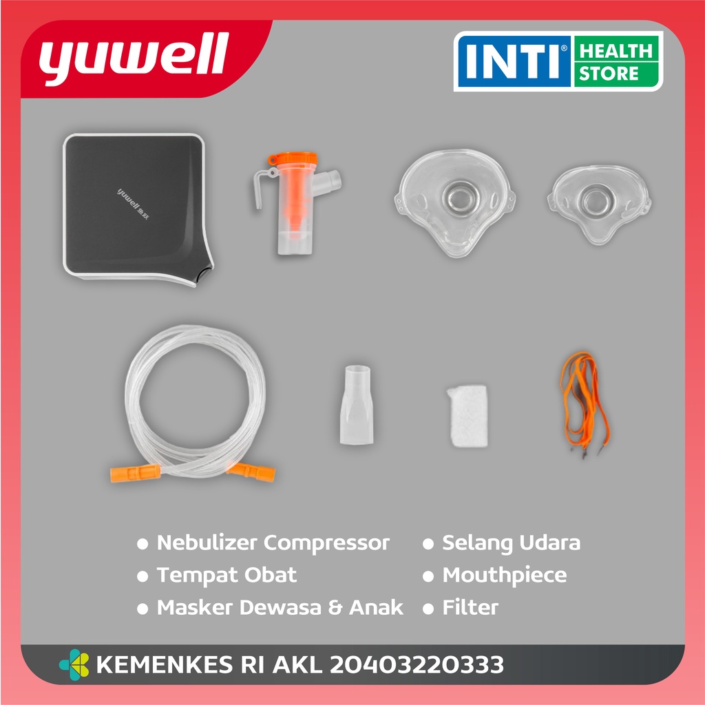 Yuwell Nebulizer Air Compressor 403M | Alat Uap Terapi Batuk Pilek