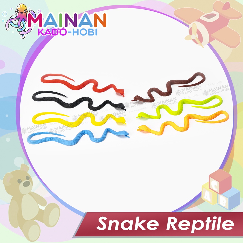 KADO HADIAH ULANG TAHUN MAINAN PRANK MINIATUR ANAK LAKI ULAR KARET SNAKE REPTILE