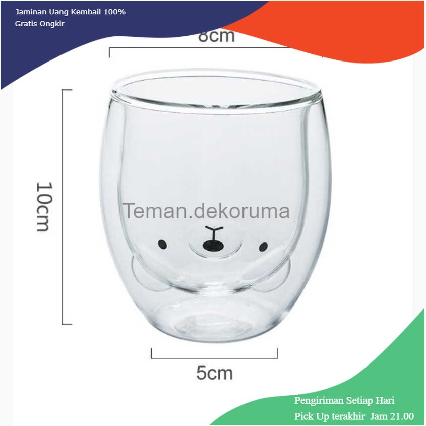 TD - GLS LETUZI Cangkir Kopi Anti Panas Doublewall Glass 250ml