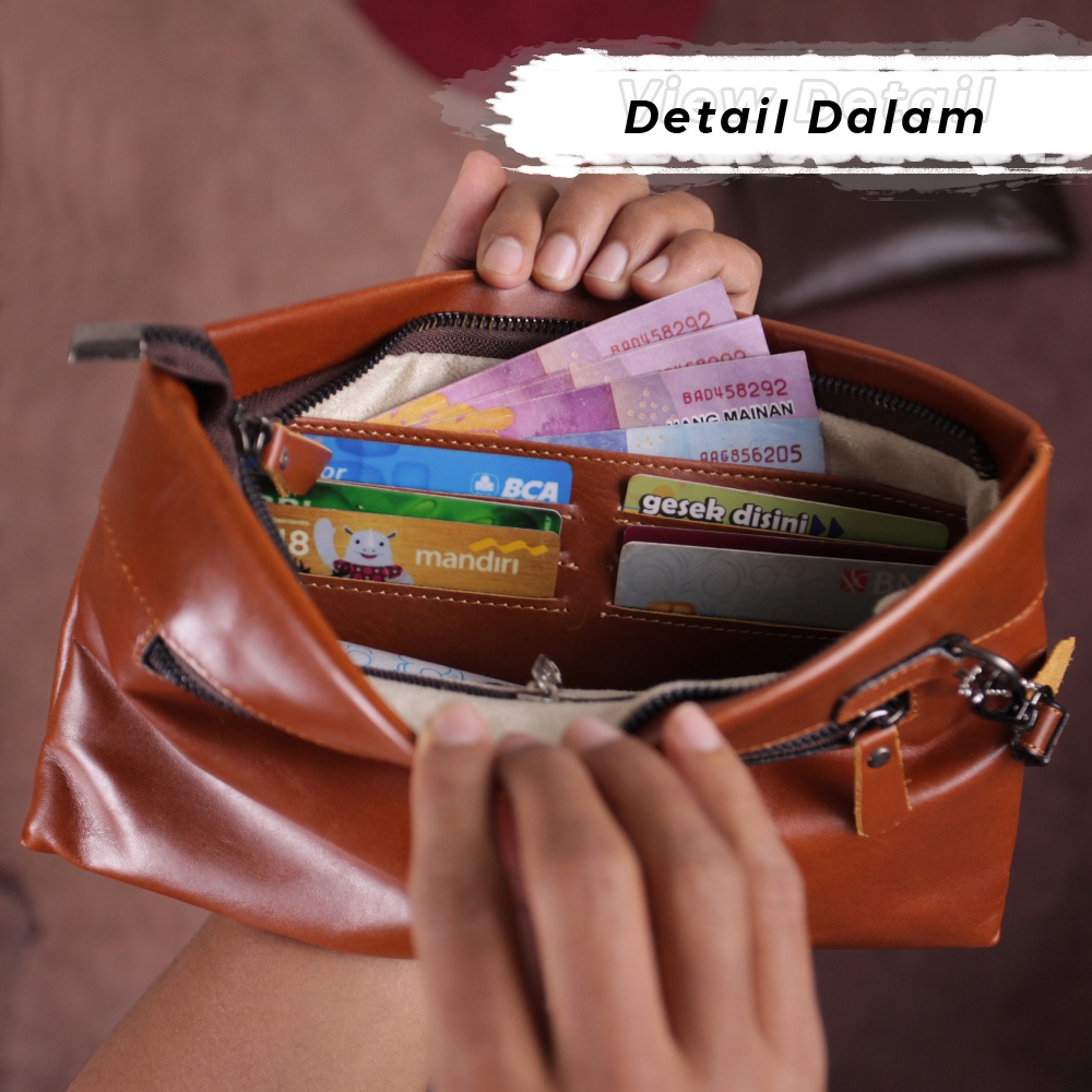 Tas Pouch Bag Clutch Bag Kulit Asli   Handbag Kulit Tas Tangan HB06 COD