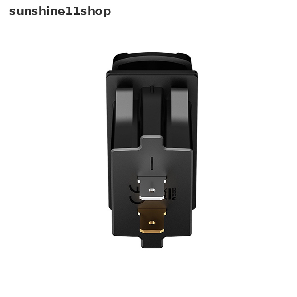 Sho 3.1A Dual USB Charger Socket Rocker Switch 2port Mini Auto Charger Adapter Untuk Mobil Perahu Truk RV Kendaraan Laut Stopkontak Tahan Air N