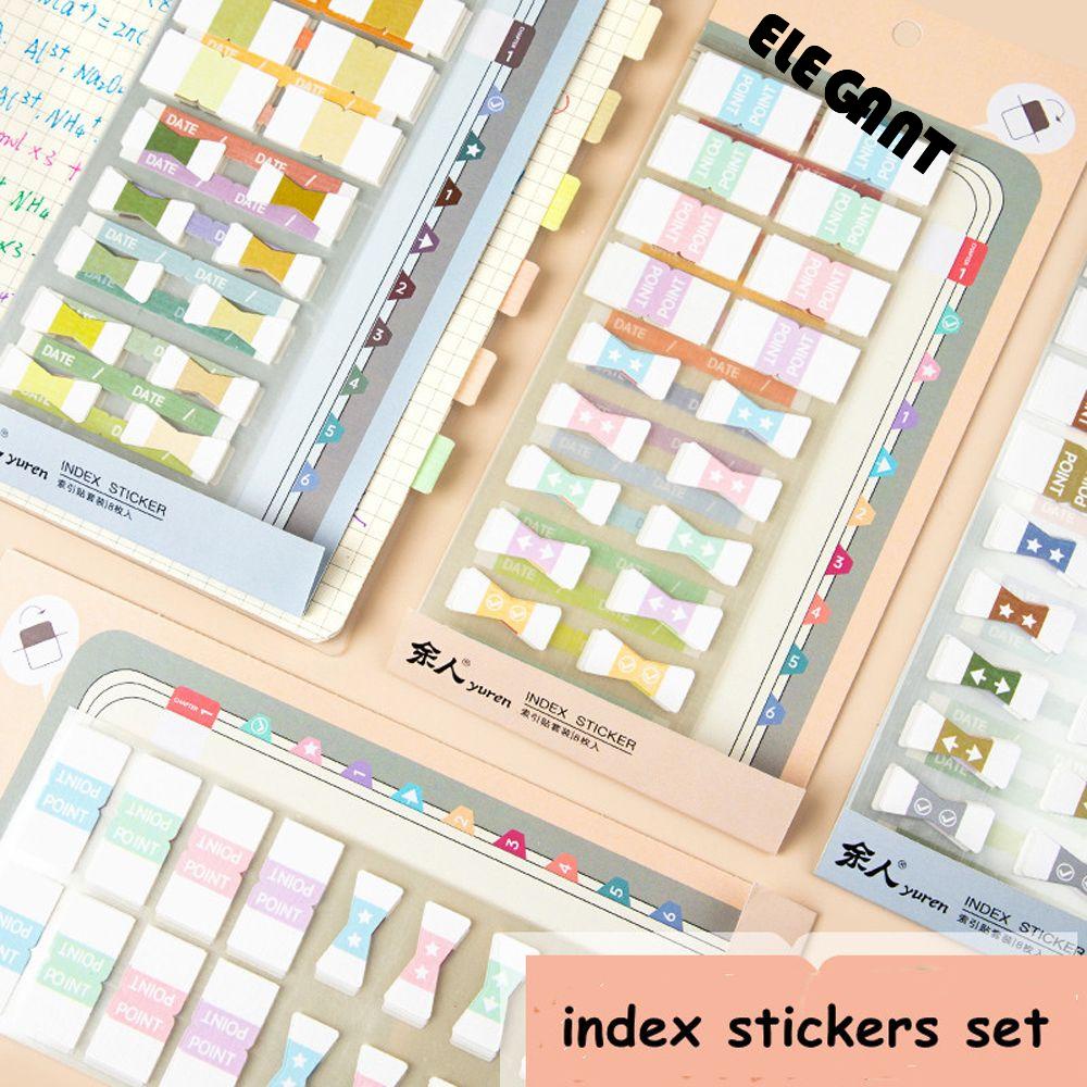 [Elegan] Index Memo Pad Kertas Nota Kreatif Sticky Notes Memo Pad Perlengkapan Kantor Klasifikasi Tanda Planner DIY Scrapbooking