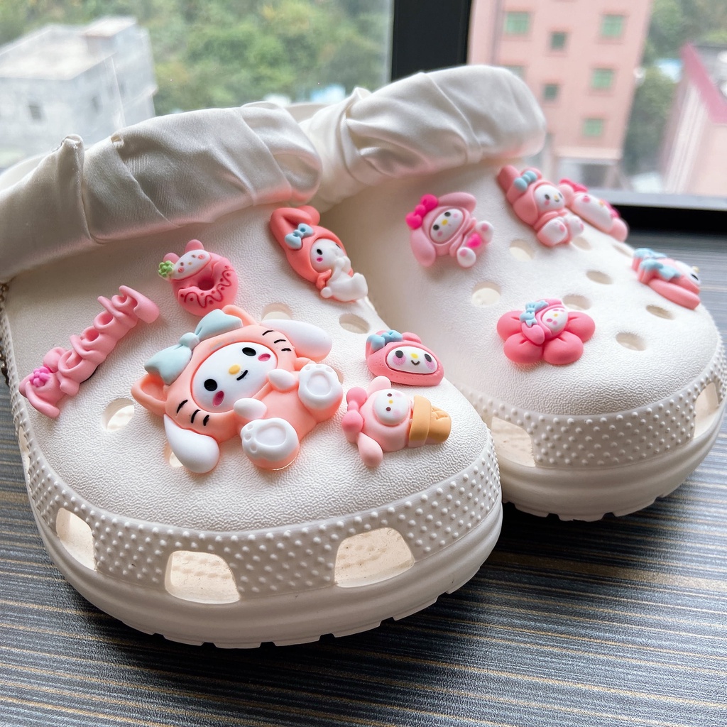 @shinydiy 11pcs My Melody Crocs Jibbitz Shoes Charm Sandal Aksesoris Sepatu Hias【aksesoris wanita】