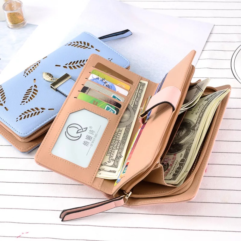 Serenity Dompet Panjang Dompet Fashion Import Dompet Wanita Dompet Remaja Motif Daun Lubang - 173