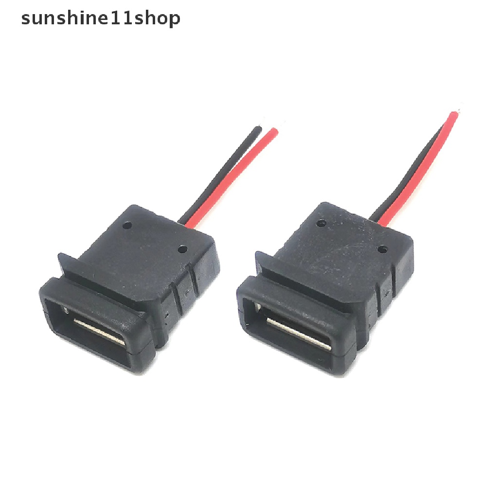 Sho 1pc USB 2.0 Female Power Jack USB2.0 Charging Port Connector Socket Dengan Kabel Listrik N