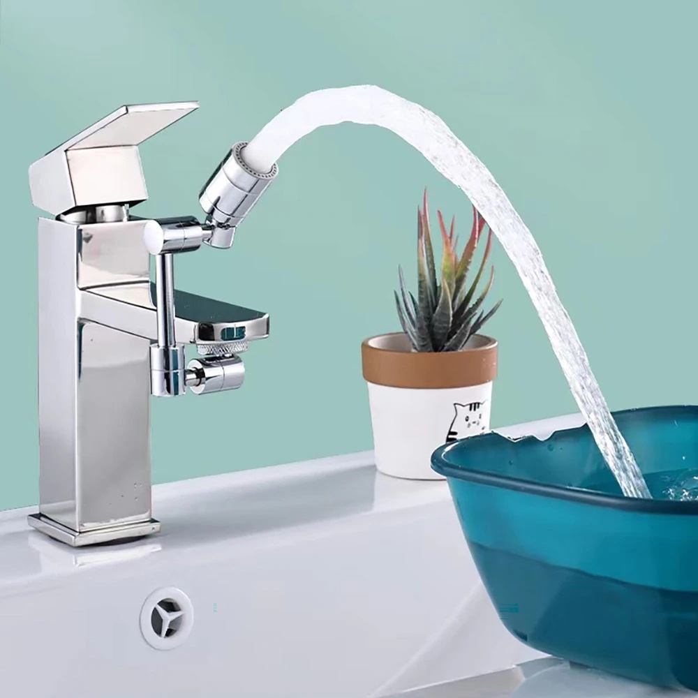 Universal1440° Kran Rotatable Lipat Wastafel Dapur Ekstensi Keran Portable Multifungsi Faucet Sprayer Head