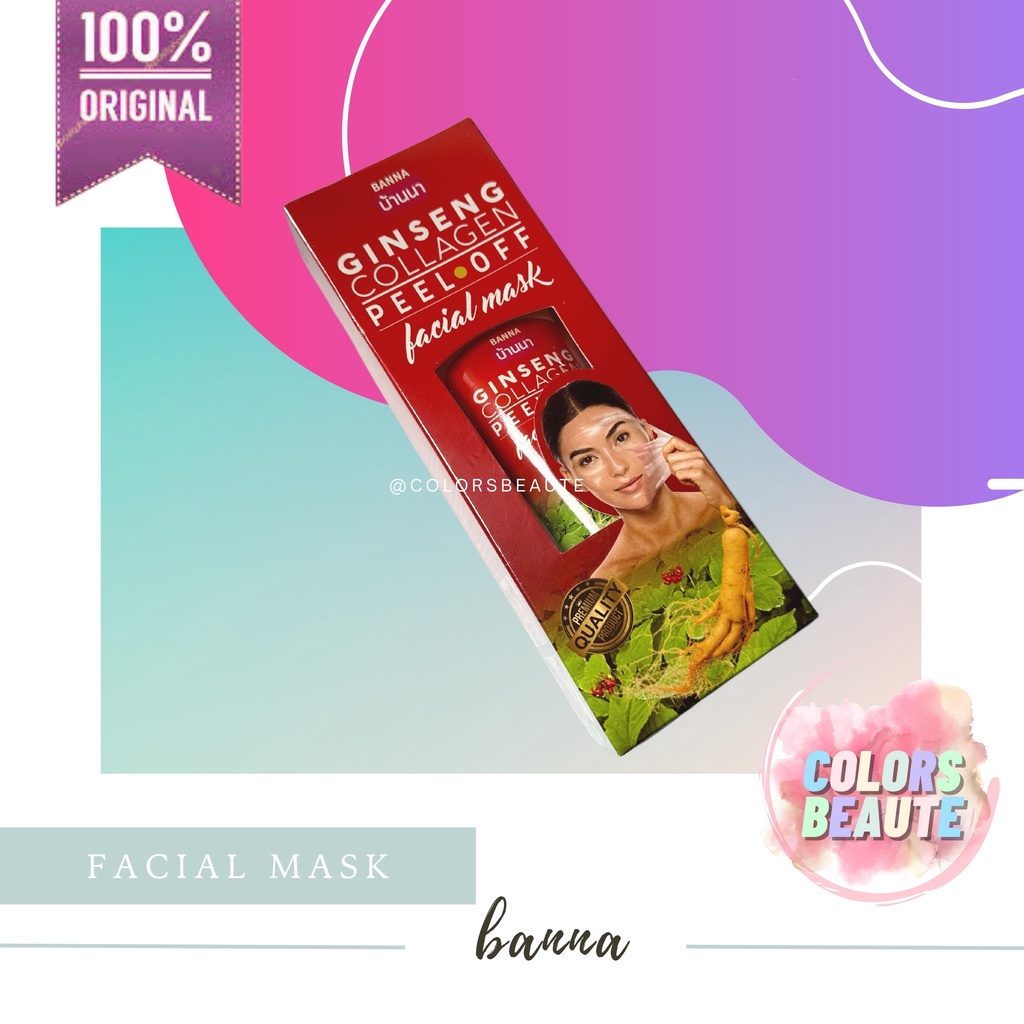 Banna Peel Off Facial Mask Ginseng collagen 120g / masker wajah