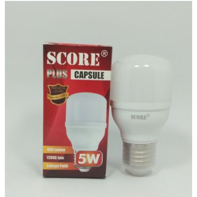 Lampu Led SCORE PLUS 5W Putih Capsule 5 Watt Cahaya Putih Terang Awet T Bulb Kapsul Premium Quality Kualitas Terjamin Terlaris Sinar Cerah Lumen Tinggi