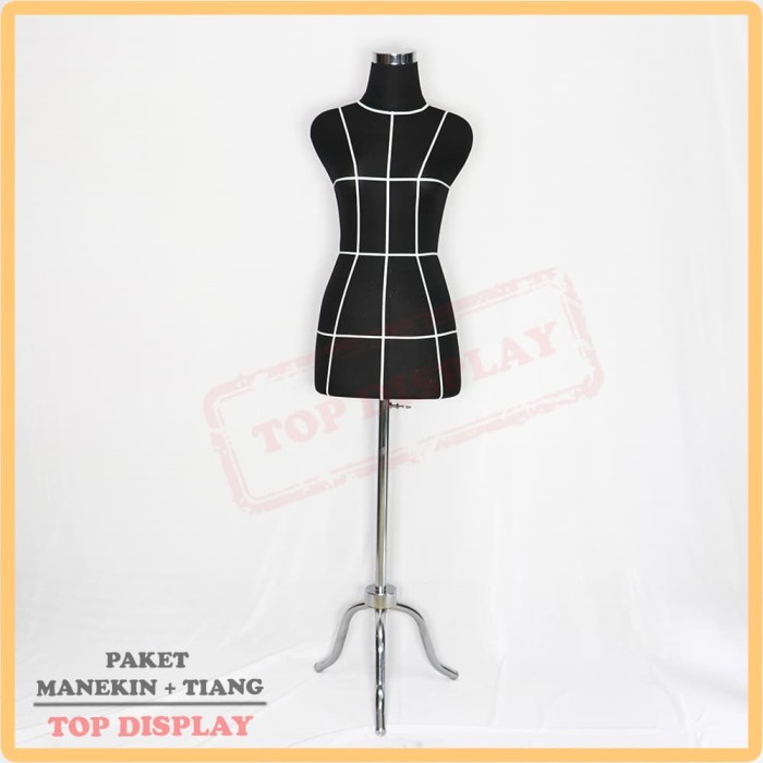 Terlaris Manekin Pola Hitam + Kaki Besi Manekin Jahit Patung Pola Manekin
