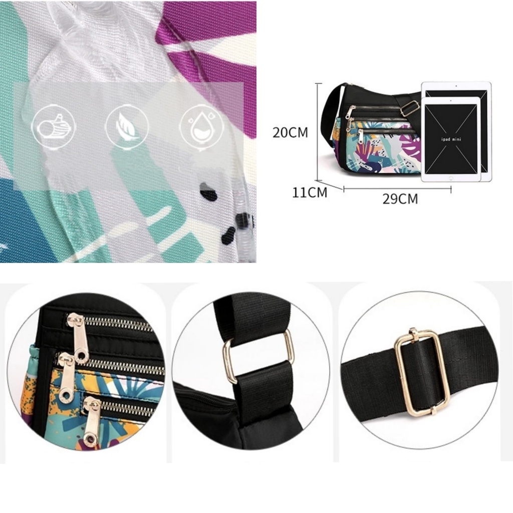 TAS SELEMPANG WANITA SLING BAG KOREA CEWEK KEKINIAN IMPORT ANTI AIR MOTIF BUNGA SERVARA TA737B5 MURAH PREMIUM SIMPLE LUCU SHOULDER BAHU FASHION BRANDED BATAM
