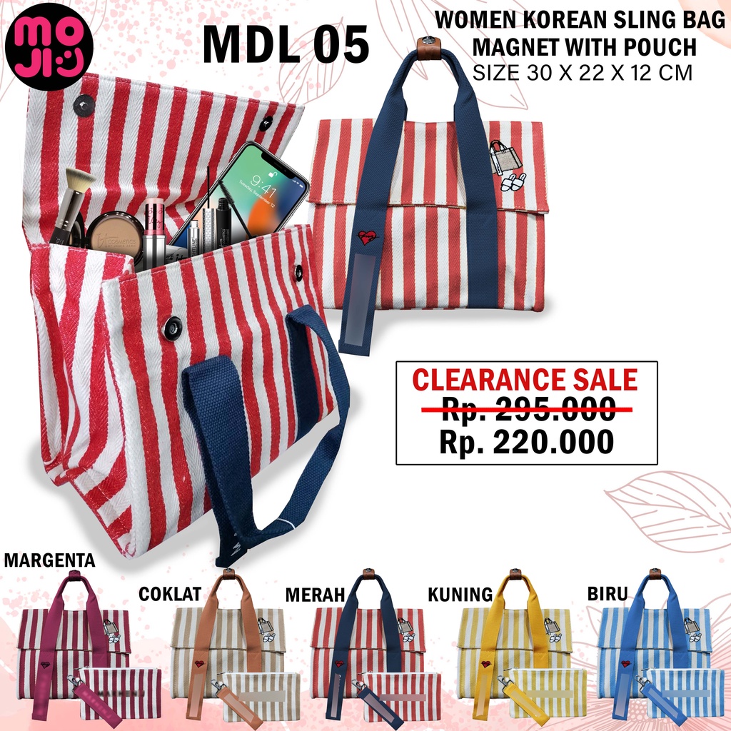 Tas Selempang Wanita Korea Strip Garis dan Polos