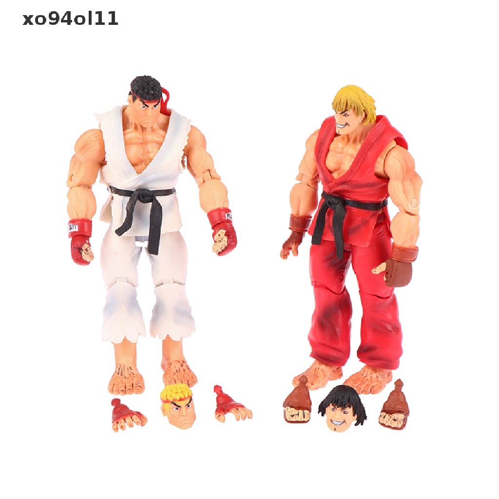 Xo Kawaii Street Fighter Anime Action Figure PVC Mainan Lucu Berdiri Hoshi Ryu Ken Masters Boneka Dekorasi Kamar Hadiah OL