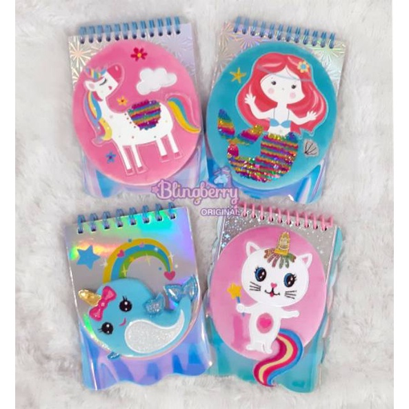 

Terlaris ✨ -Notes Notebook Diary Buku Tulis Unicorn Mermaid Shark Sequin Lucu Murah Import spt smiggle- 2.2.23