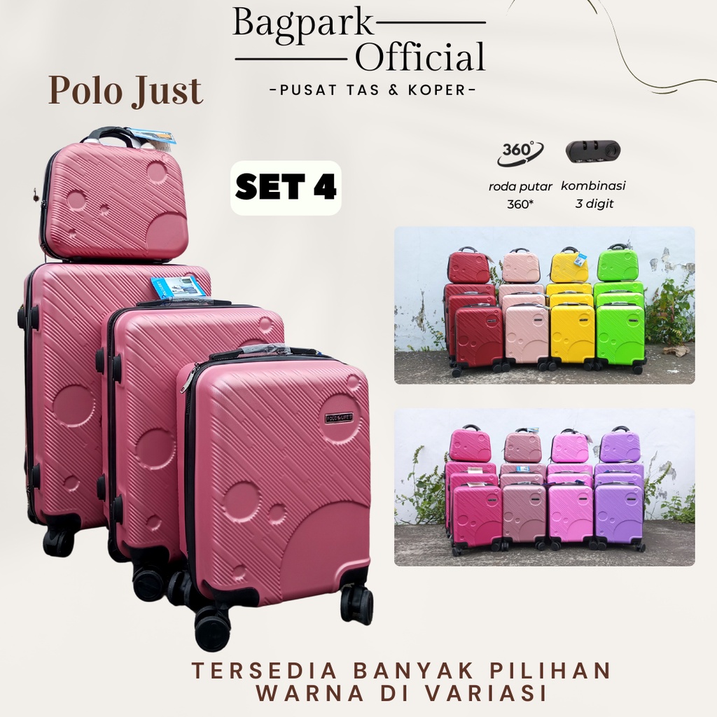 Koper Fiber Set 4 Polo Just  / Koper Bagasi Size / Cabin Size / Koper Paket 4 In 1 / Koper Umroh / Koper Murah