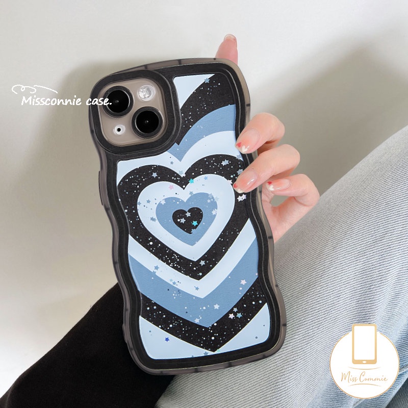 Fashion Gradasi Love Heart Case Redmi A1 12C 10C 10 10A 9C 9T 9A 9a1+POCO X3 NFC Pro M3 Redmi Note10 9 8 10s 9s 11 11s 10 Pro Max Mi 11T Pro Bling Stars Lembut Bergelombang Sarung Tepi