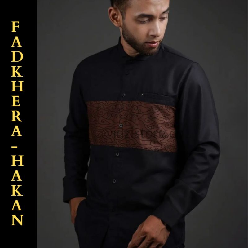 Fadkhera Baju Kemeja Koko Pria Modern Kokoh Muslim Batik Hakan