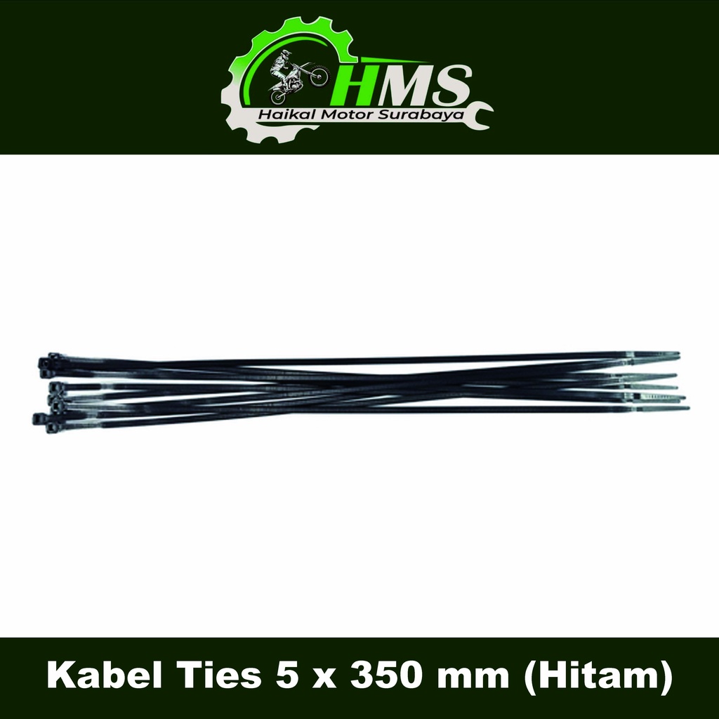 

Kabel Ties 5 x 350 mm (Hitam) - Kabel Tali Kawat Pengikat Kabel Cable Tis (Harga Per 10 PC)