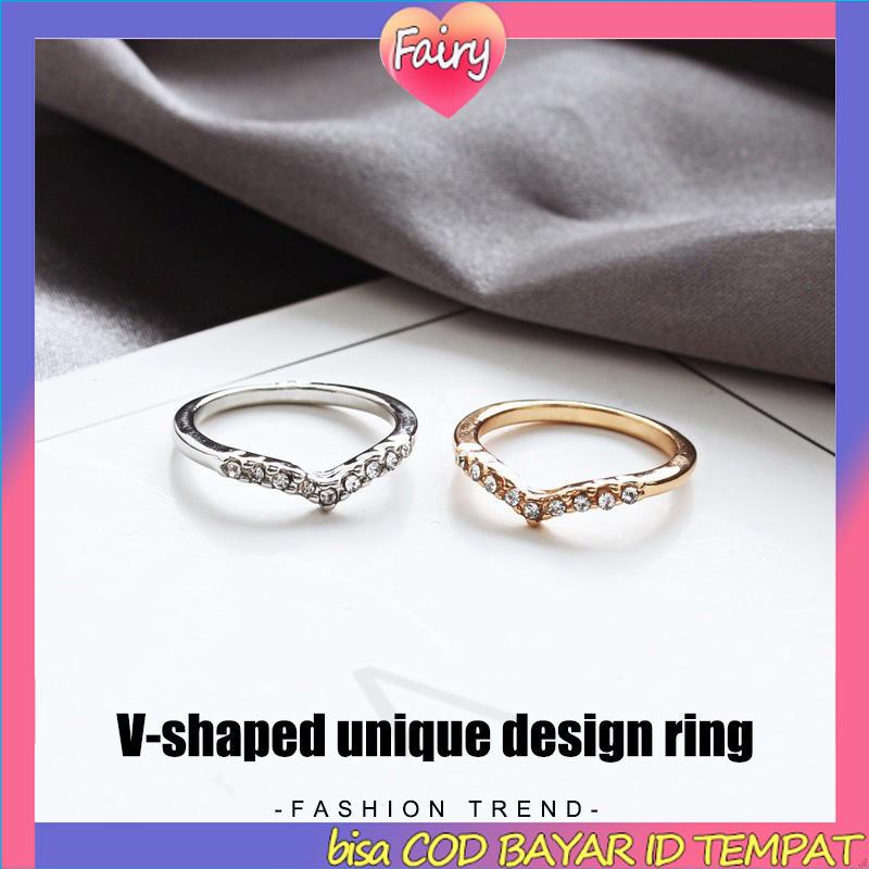 Cincin Model Simple Cincin V Shape Ring Fashion Gaya Korea Simple F