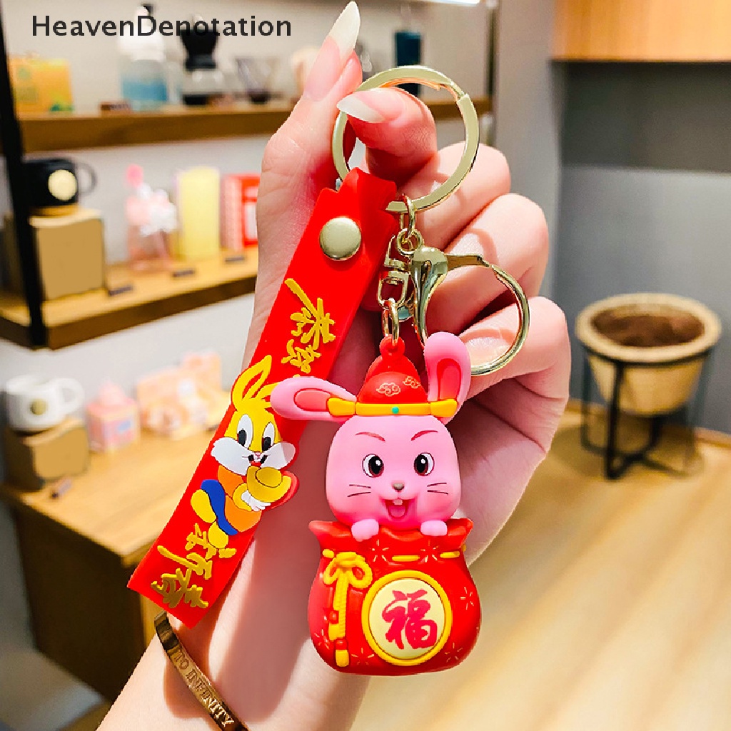 [HeavenDenotation] Gantungan Kunci Tahun Baru2023Gantungan Kunci Kelinci Lucu Bunny Aksesorisgantung Dekorasi Zodiak Cina Hewan Key Chain HDV