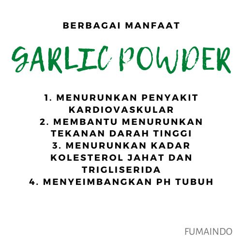 50gr Bawang Putih Bubuk / Ground Garlic / Garlic Powder / Rempah / Bumbu Dapur / 100% PREMIUM QUALITY