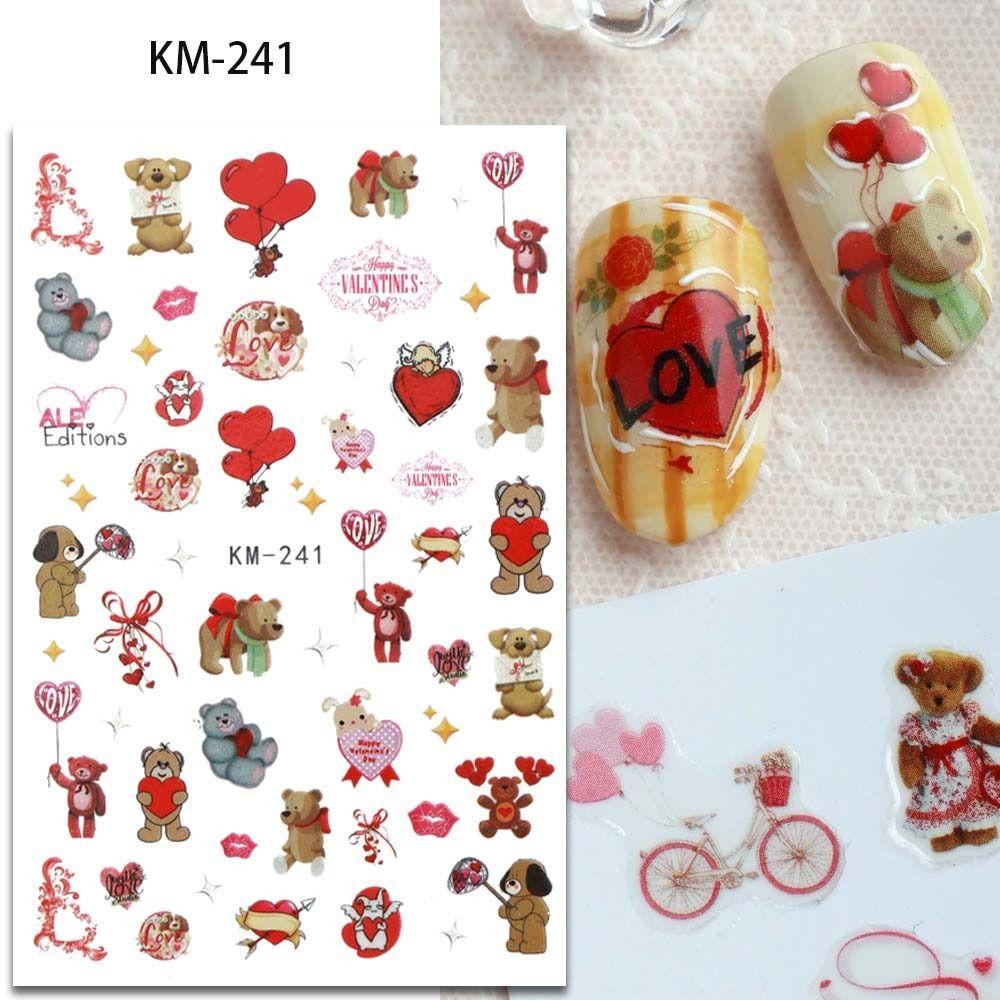 Mxbeauty Kartun Stiker Kuku Wanita Perekat Diri Hari Valentine Nail Art Ikatan Simpul Manicure Aksesoris Nail Art Dekorasi