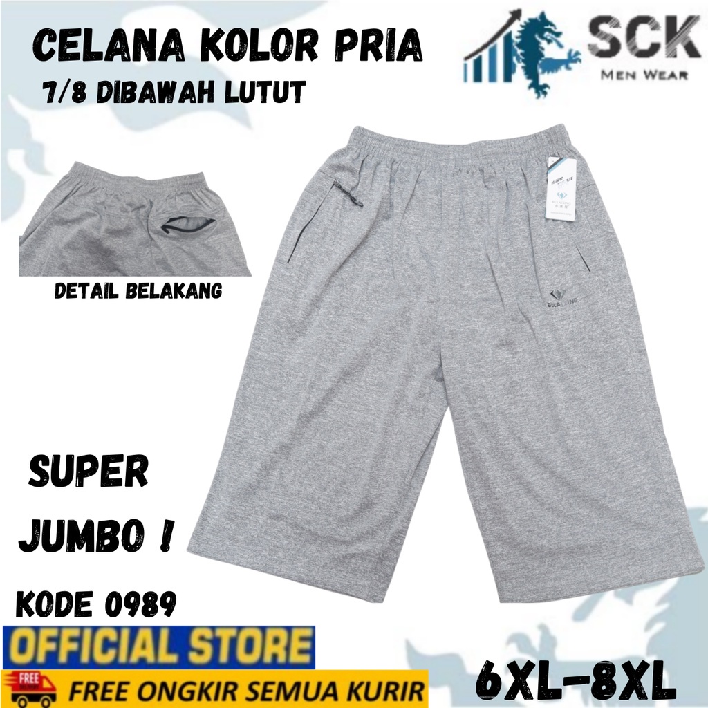 Celana Kolor PENDEK Pria MISTY 0989 POLOS JUMBO / Celana Kolor Karet Pendek Katun Distro - sckmenwear GROSIR