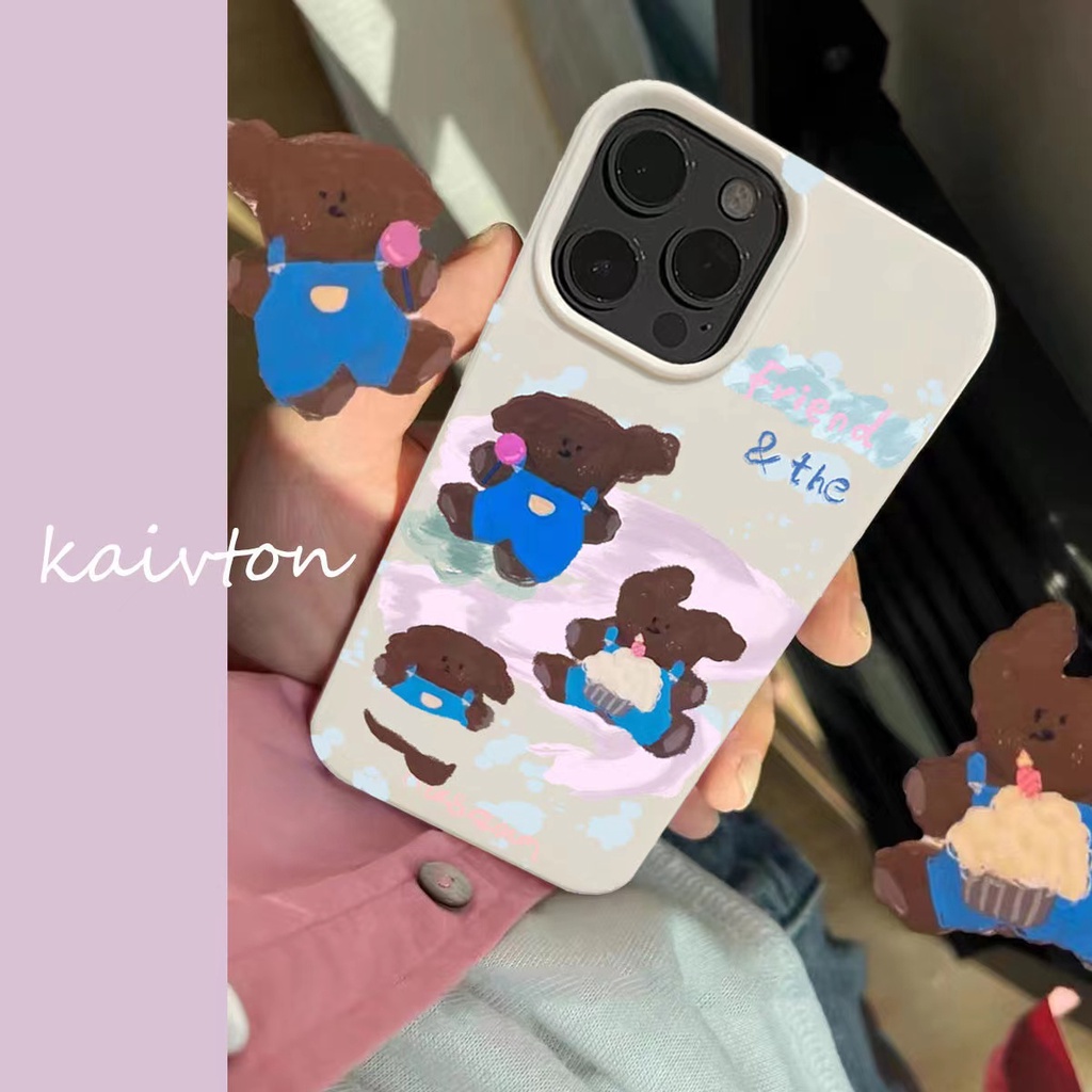 Ins Pola Anjing Cocok Untuk Iphone14 14pro 14plus 13 13pro 13prm iPhone 11 7Plus 8Plus Xr XS 13 12 Pro Max Empat Sudut Casing Ponsel Tahan Guncangan