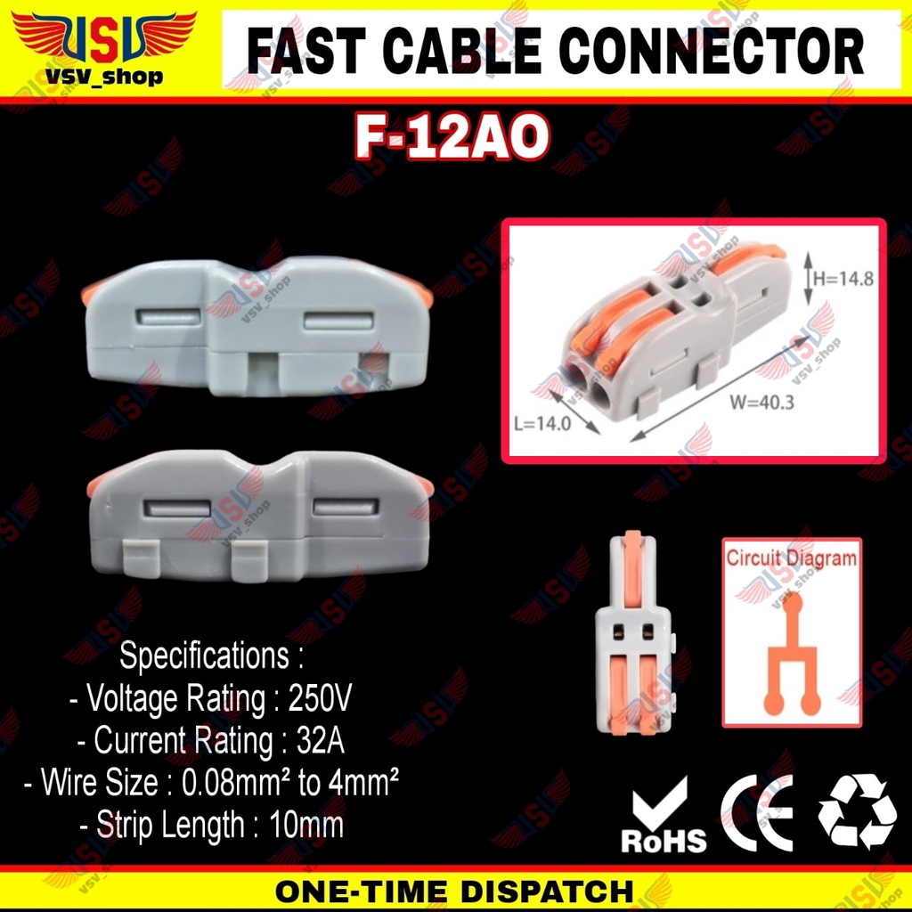 Terminal Konektor Kabel Sambung Cabang Quick Cable Connector 1to2