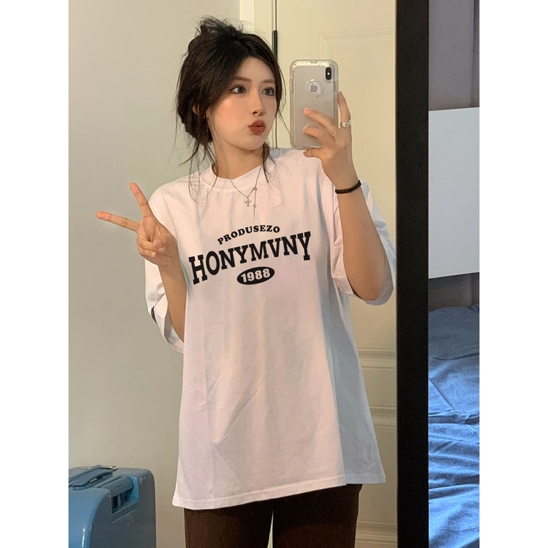 baju atasan wanita kaos oversize lengan pendek graphic graffiti print T-shirt import kaos basic couple ootd