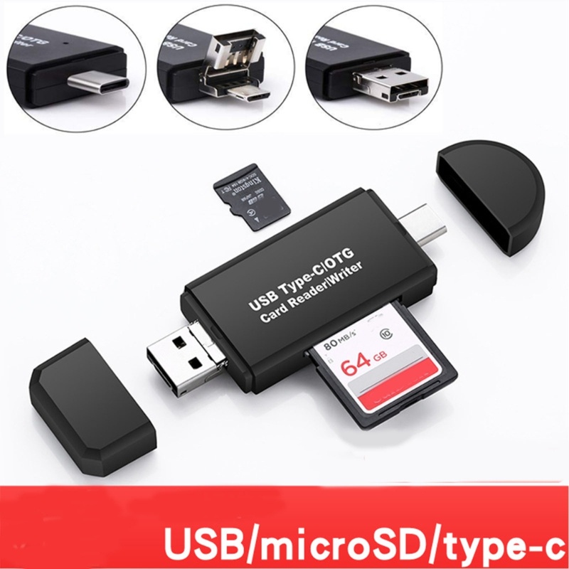 Zzz OTG Micro USB Card Reader USB C Adaptor Pembaca Kartu Transmisi Data 5Gbps