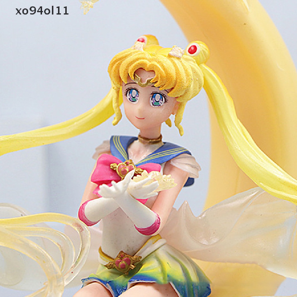 Xo 20CM Sailor Moon Anime Tsukino Usagi PVC Action Figure Moon Hare Sailor Moon Zero Figure Model Karakter Kartun Koleksi Mainan Hadiah Anime Toy OL