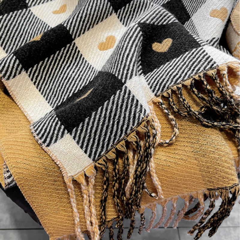 Syal &quot;Rocho&quot; 70 x 200 Anggun motif Hati yang mewah Bahan High Grade Cashmere Immitation
