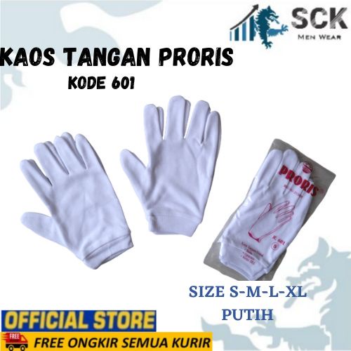 Sarung Tangan PRORIS 601 PUTIH Dewasa Polos Halus / Kaus Tangan