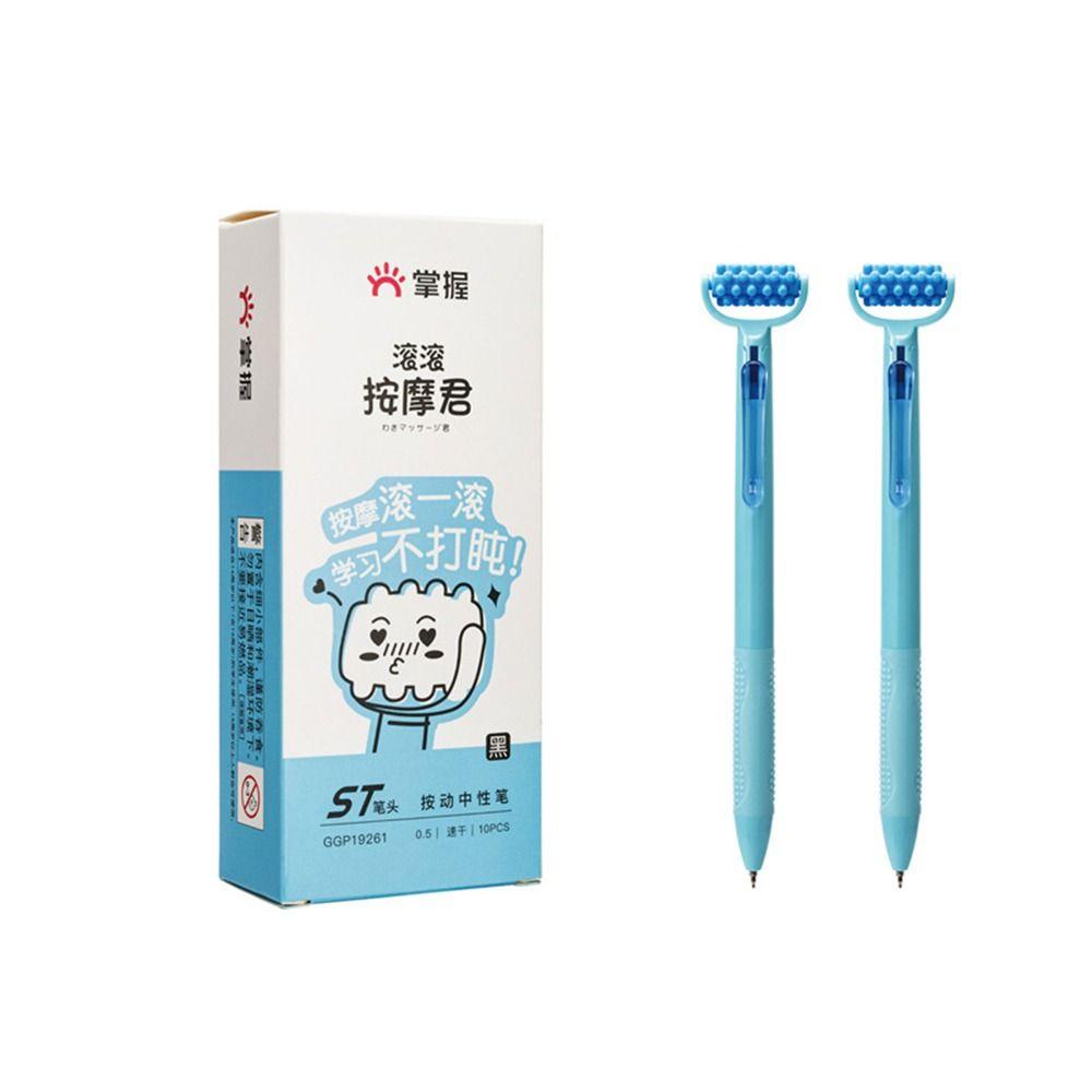 Pena Netral Pijat Agustina Pena Tulisan Lucu Kreatif Tinta Hitam Perlengkapan Kantor Sekolah 0.5mm Pena Gel Netral