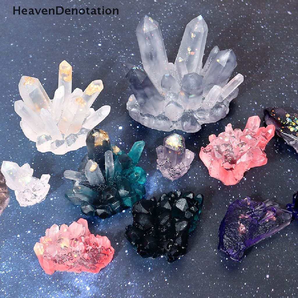 [HeavenDenotation] Crystal Cluster Mold DIY Epoxy Resin Decoration Rockery Icicle Silicone Glue Soap Divination Spirit Pendulum Potted Set HDV