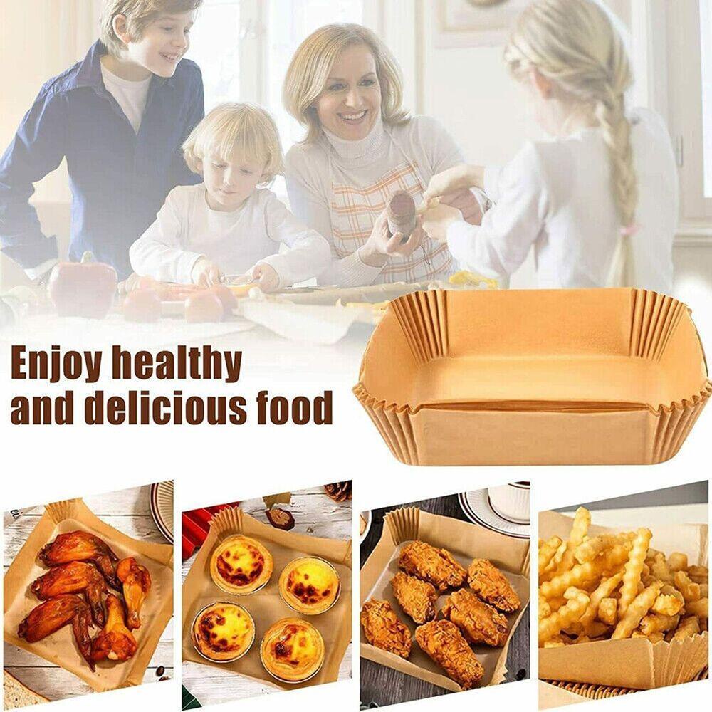 SOLIGHTER 20pcs/50pcs/100pcs Air Fryer Liners Easy To Use Even Heating Silicone Oil Roasting Microwave