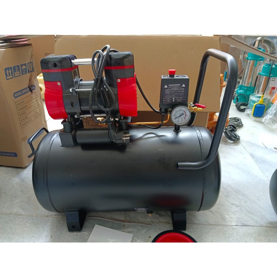 Kompresor Angin Oil-less Tanpa Oli 24Liter 1.3Hp 220v Air Compressor