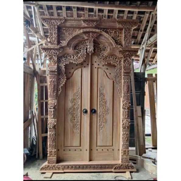 pintu ukir gebyok/pintu gebyok modern full kayu jati ukir Jepara