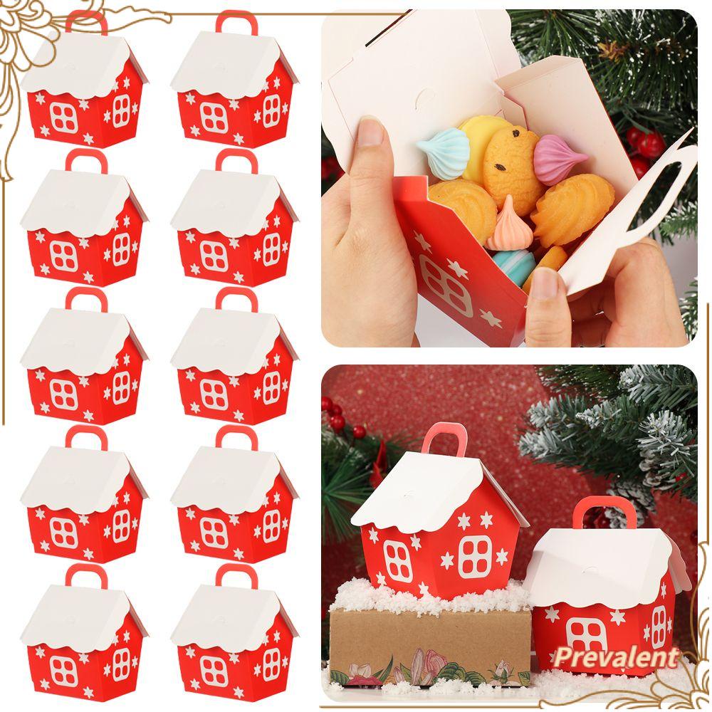 Preva 10PCS Red Candy Box DIY Party Decor Tahun Baru Xmas Dekorasi Perlengkapan